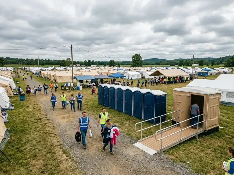 disaster-relief-camp-restrooms-010 — frequently asked questions, Dumpster & Portable Bathrooms Rental in Des Peres, MO